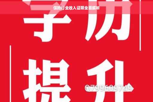 保险行业收入证明全面解析