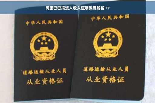 阿里巴巴投资人收入证明深度解析 ??