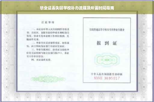 毕业证丢失回学校补办流程及所需时间指南