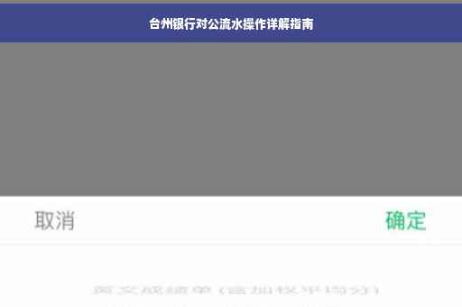 台州银行对公流水操作详解指南