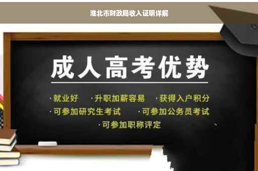 淮北市财政局收入证明详解
