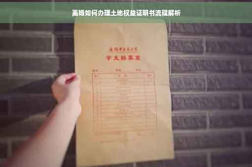 离婚如何办理土地权益证明书流程解析