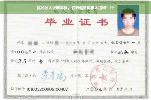 揭秘收入证明真相，你的薪资真相大揭秘！??