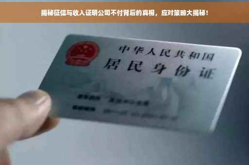 揭秘征信与收入证明公司不付背后的真相，应对策略大揭秘！