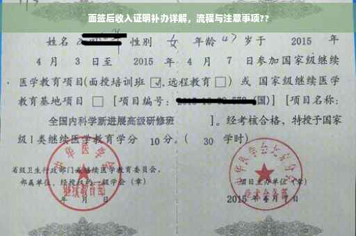 面签后收入证明补办详解，流程与注意事项??
