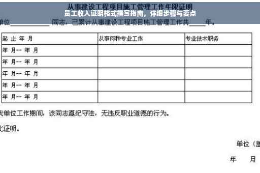 员工收入证明格式撰写指南，详细步骤与要点
