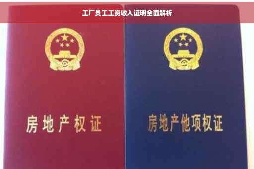 工厂员工工资收入证明全面解析