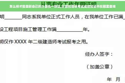 怎么样才能查到自己的计算机一级证,计算机等级考试成绩和证书在那里查询