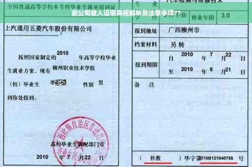 前公司收入证明真相解析及注意事项??