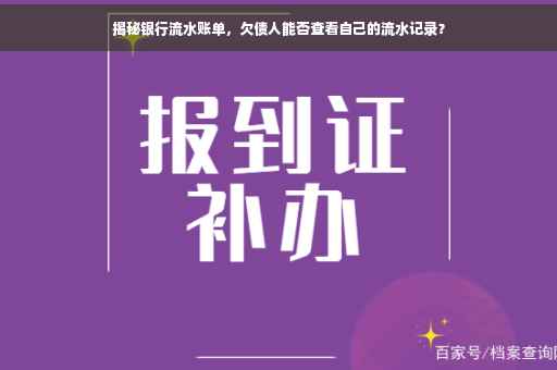 揭秘银行流水账单，欠债人能否查看自己的流水记录？