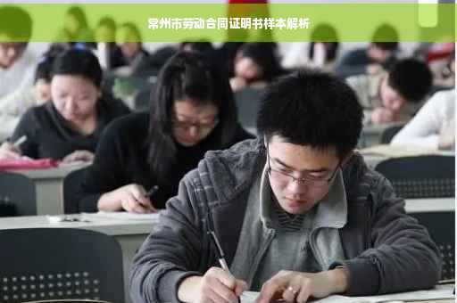 常州市劳动合同证明书样本解析