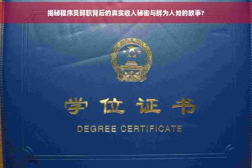 揭秘程序员辞职背后的真实收入秘密与鲜为人知的故事?