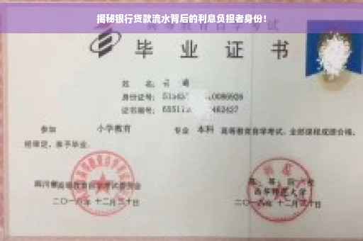 揭秘银行贷款流水背后的利息负担者身份！