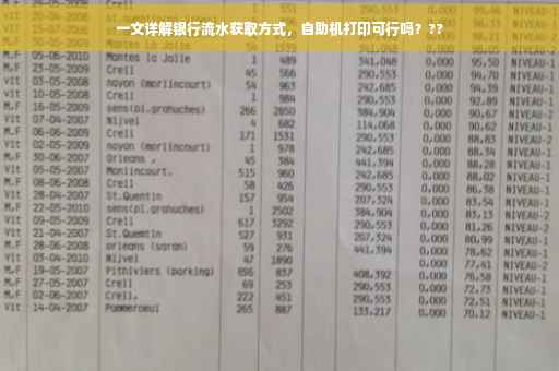 一文详解银行流水获取方式，自助机打印可行吗？??