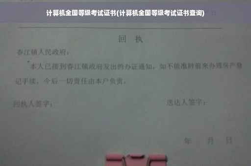 计算机全国等级考试证书(计算机全国等级考试证书查询)