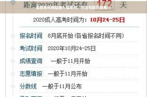 在校如何获取收入证明书，方法与技巧指南??