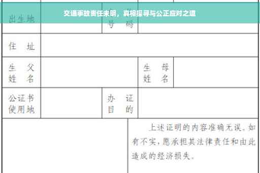交通事故责任未明，真相探寻与公正应对之道