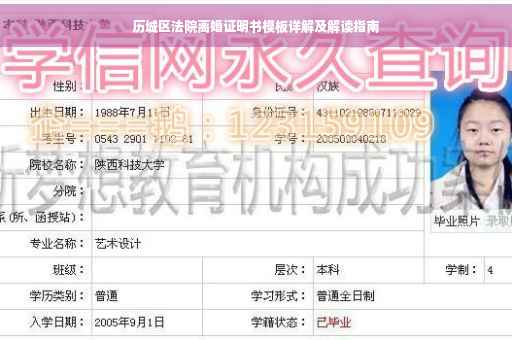 历城区法院离婚证明书模板详解及解读指南