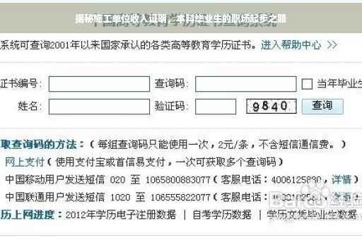 揭秘施工单位收入证明，本科毕业生的职场起步之路
