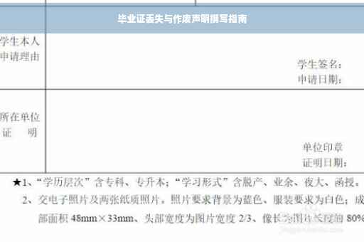 毕业证丢失与作废声明撰写指南