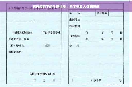 石岩疫情下的生活挑战，无工资收入证明困境