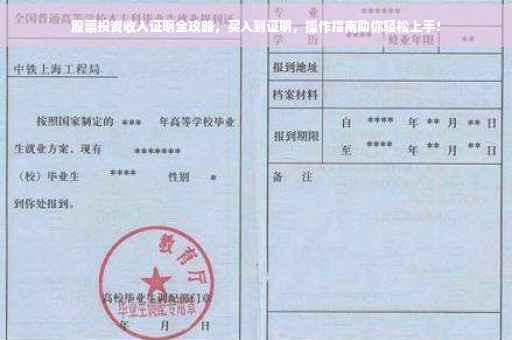 股票投资收入证明全攻略，买入到证明，操作指南助你轻松上手！