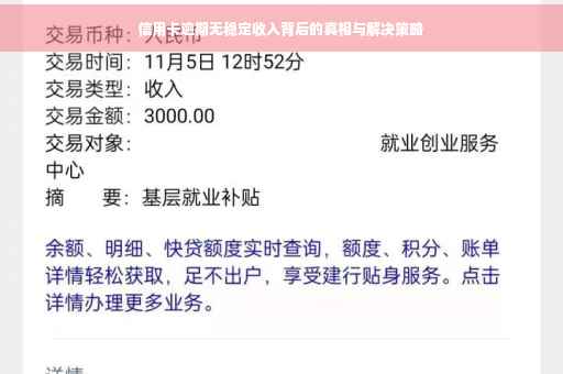 信用卡逾期无稳定收入背后的真相与解决策略