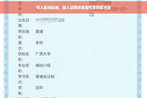初入职场指南，收入证明的重要性及获取方法