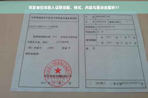 贷款单位年收入证明详解，格式、内容与要点全解析??