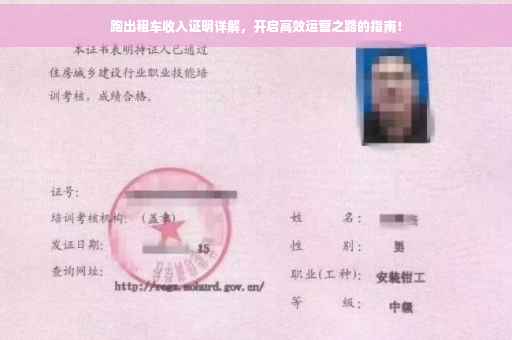跑出租车收入证明详解，开启高效运营之路的指南！