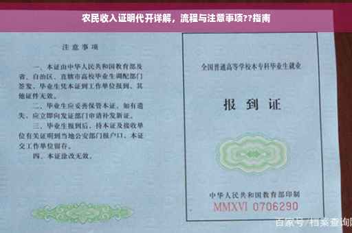 农民收入证明代开详解，流程与注意事项??指南
