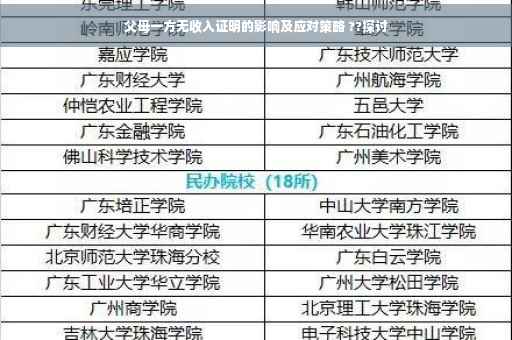 父母一方无收入证明的影响及应对策略 ??探讨