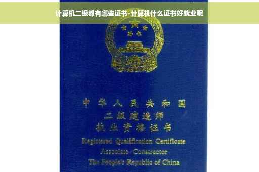 计算机二级都有哪些证书-计算机什么证书好就业呢