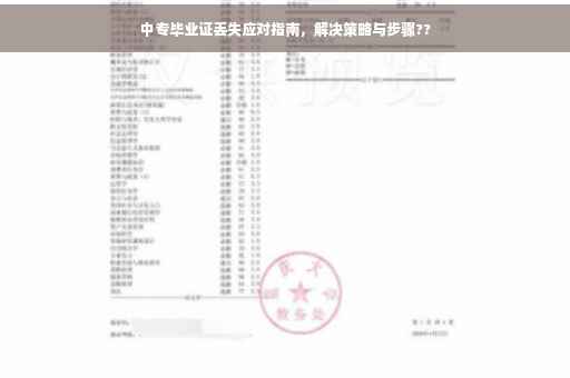 中专毕业证丢失应对指南，解决策略与步骤??