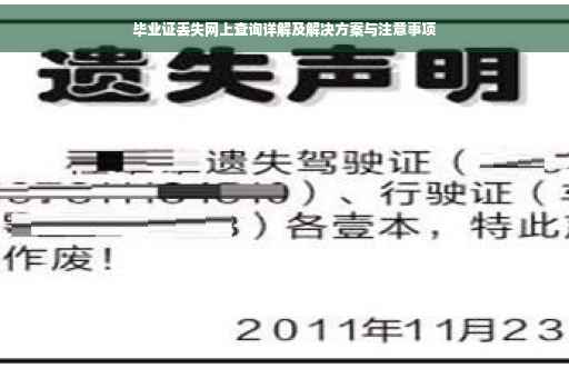 毕业证丢失网上查询详解及解决方案与注意事项