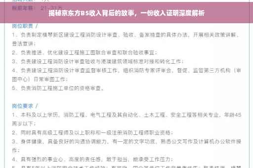 揭秘京东方B5收入背后的故事，一份收入证明深度解析