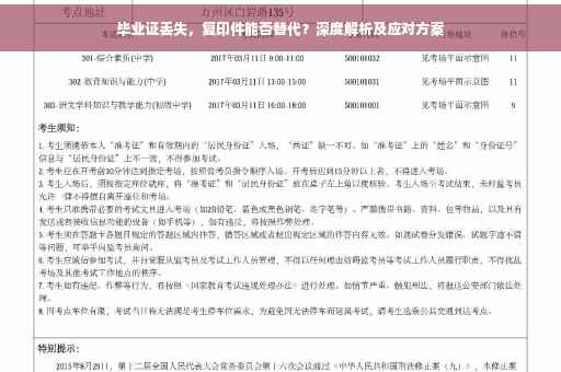毕业证丢失，复印件能否替代？深度解析及应对方案