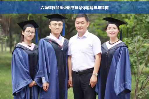 六角螺栓品质证明书批号详解解析与指南