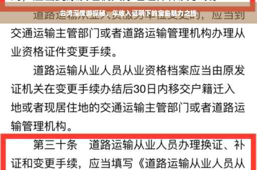 台湾深度游探秘，年收入证明下的宝岛魅力之旅