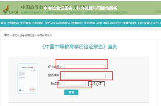 中专毕业证丢失，补办流程与可能性解析