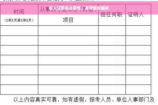 收入证明的必要性，多种情况解析