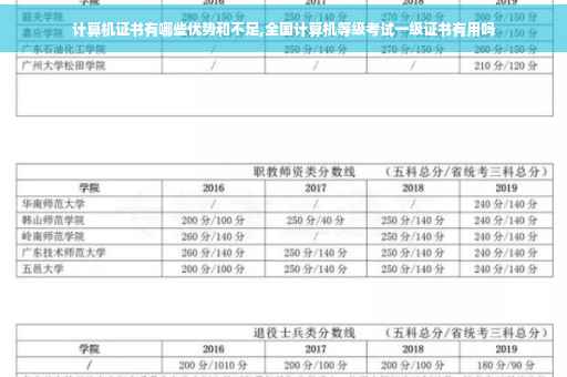 计算机证书有哪些优势和不足,全国计算机等级考试一级证书有用吗
