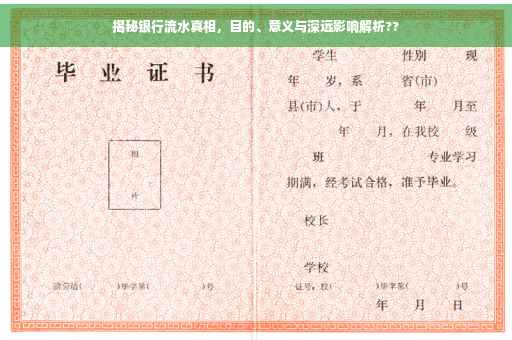 揭秘银行流水真相，目的、意义与深远影响解析??