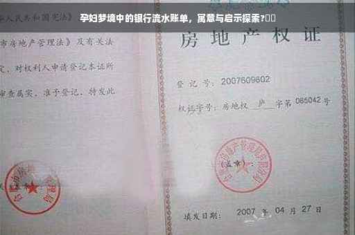 孕妇梦境中的银行流水账单，寓意与启示探索?⚡️