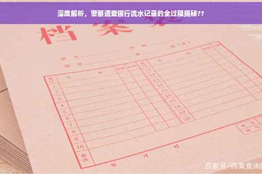 深度解析，警察调查银行流水记录的全过程揭秘??