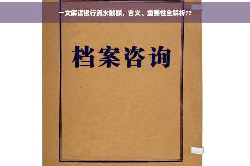 一文解读银行流水数额，含义、重要性全解析??