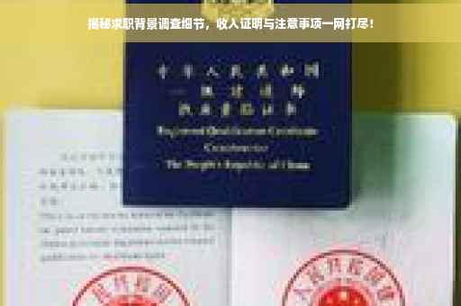揭秘求职背景调查细节，收入证明与注意事项一网打尽！