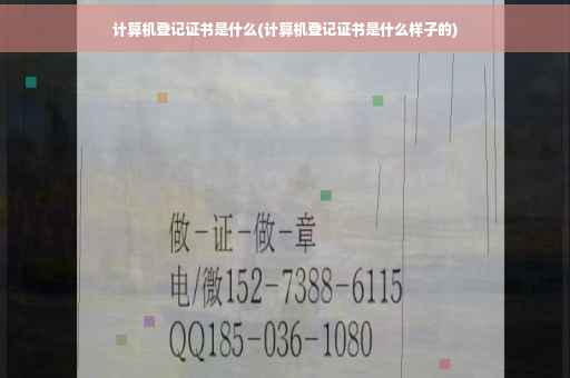 计算机登记证书是什么(计算机登记证书是什么样子的)