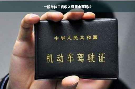 一般单位工资收入证明全面解析