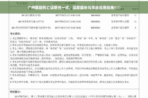 广州医院死亡证明书一式，深度解析与实战应用指南?⚡️